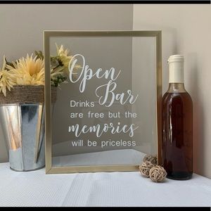 2 for $10 Open Bar Wedding Bar Sign Decal